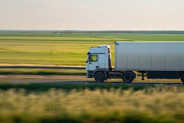Lorry Driving Along Country Road