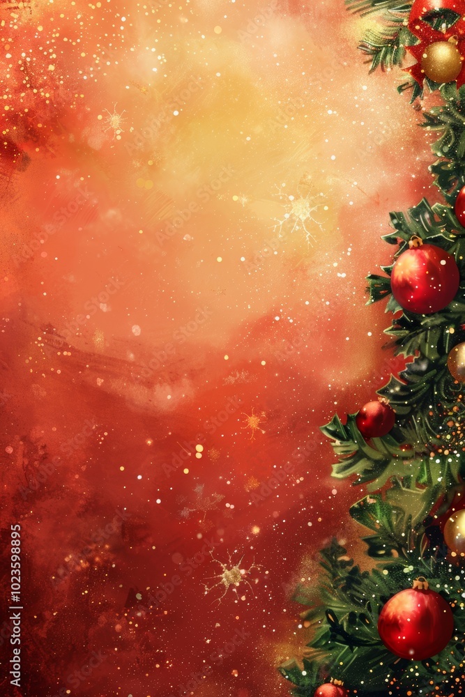 Poster holiday-themed backdrop with ample space for personalized text or graphics.