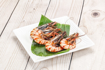 Cooked tiger prawn in the pate