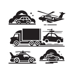 Minimalist car icon vector illustration, Generative Ai