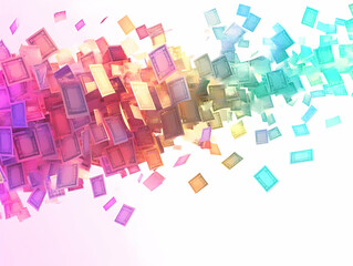 Flat Glossy Holographic Banknotes Transforming into Digital Code - Wide Shot Illustration of Currency Evolution in a Smart Business Vector Design