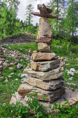 Stack of stones in forest
