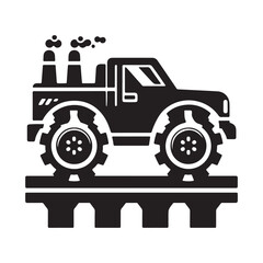Minimalist car icon vector illustration, Generative Ai
