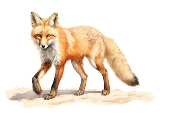 Obraz premium Fox walking wildlife drawing animal.