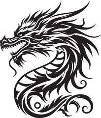 Dragon head vector silhouette 