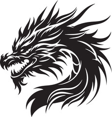 Dragon head vector silhouette 