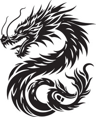 Dragon head vector silhouette 