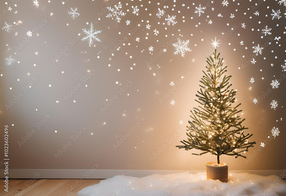 Wall mural christmas background with christmas tree