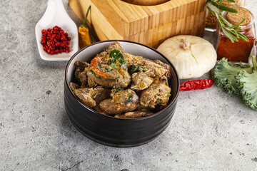 Chicken liver in cream sauce