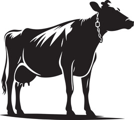 Dairy farm cow vector silhouette