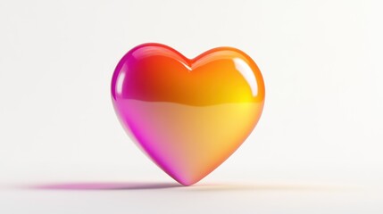 A Gradient-Colored Heart Shaped Object Isolated on a White Background