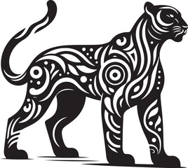 Stylized panther vector silhouette 