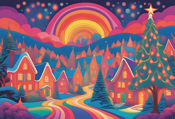 Obraz premium winter landscape with trees and snow