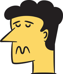 Sad Man Comic Avatar Illustration