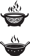 Hot pot silhouette vector on white background