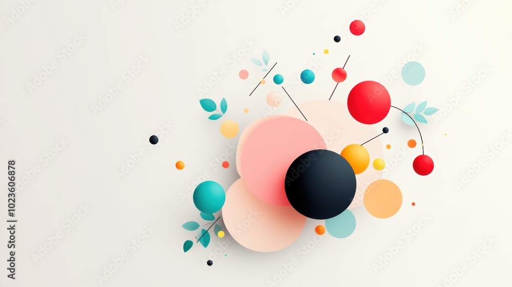Poster a minimalist design featuring a simplified representation of data clusters, illustrating the concept