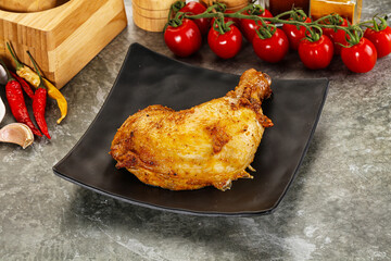 Roasted chicken leg with spices