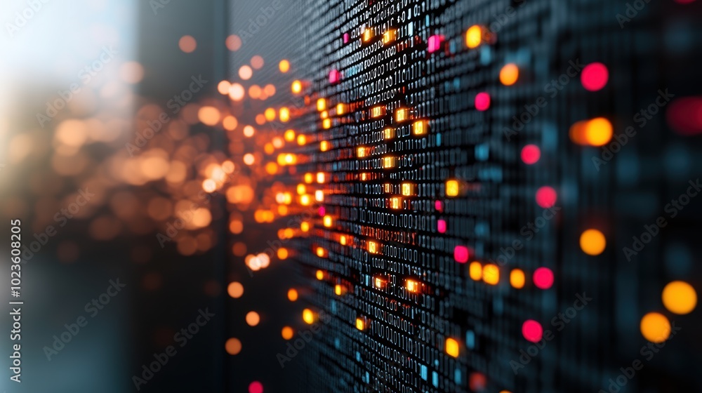 Poster a close up of a firewall dashboard with intricate graphs and numbers, signifying the constant battle