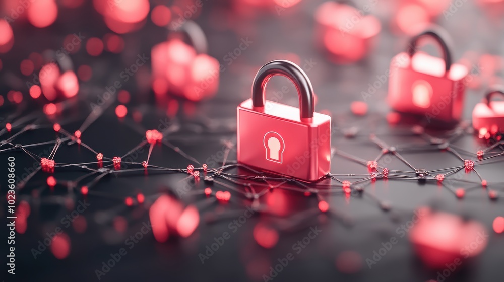 Poster a network of interconnected devices with a padlock symbol on each, showcasing the need to secure eve