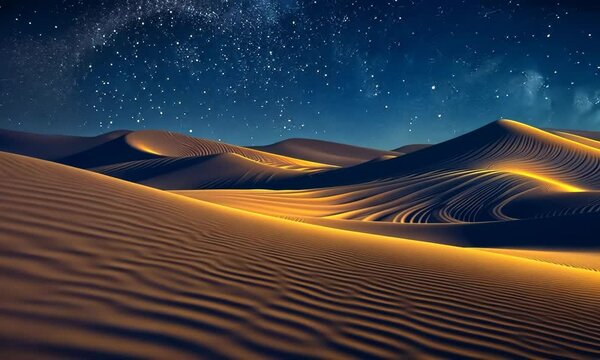 A desert landscape with a starry sky in the background Video