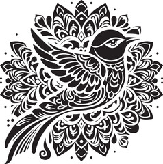 Mandala art elephant vector silhouette