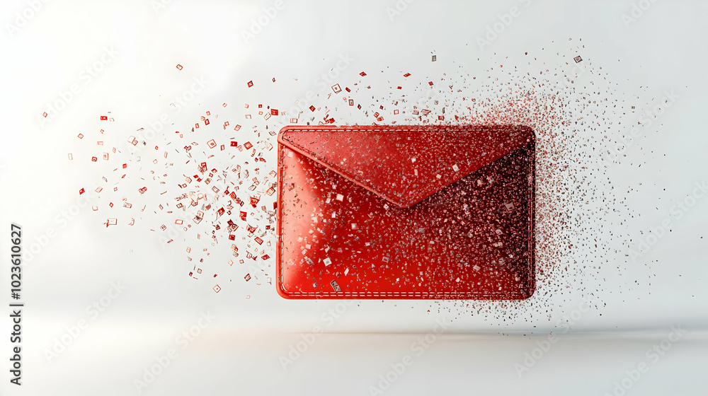 Aufkleber 3d abstract wallet with dynamic digital cash flow - close-up of financial concept with 3d icon on is