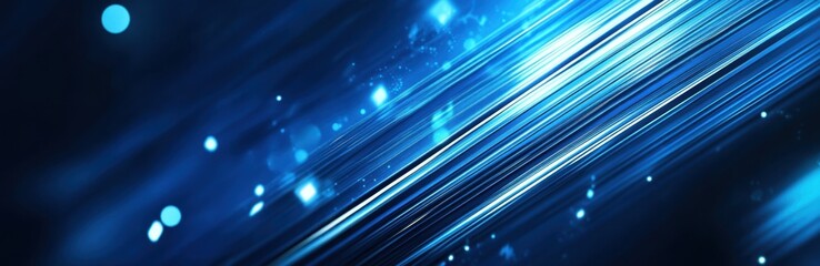 Abstract blue background, diagonal lines, blurred edges dark background Generative AI