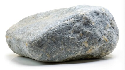 Large smooth gray rock isolated on white background Aerial