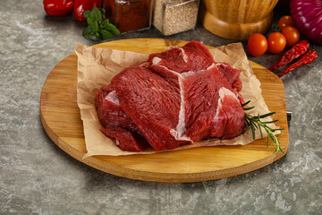 Raw beef meat piece for cooking