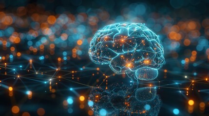 Digital Artificial Intelligence Brain with Neural Network Connections