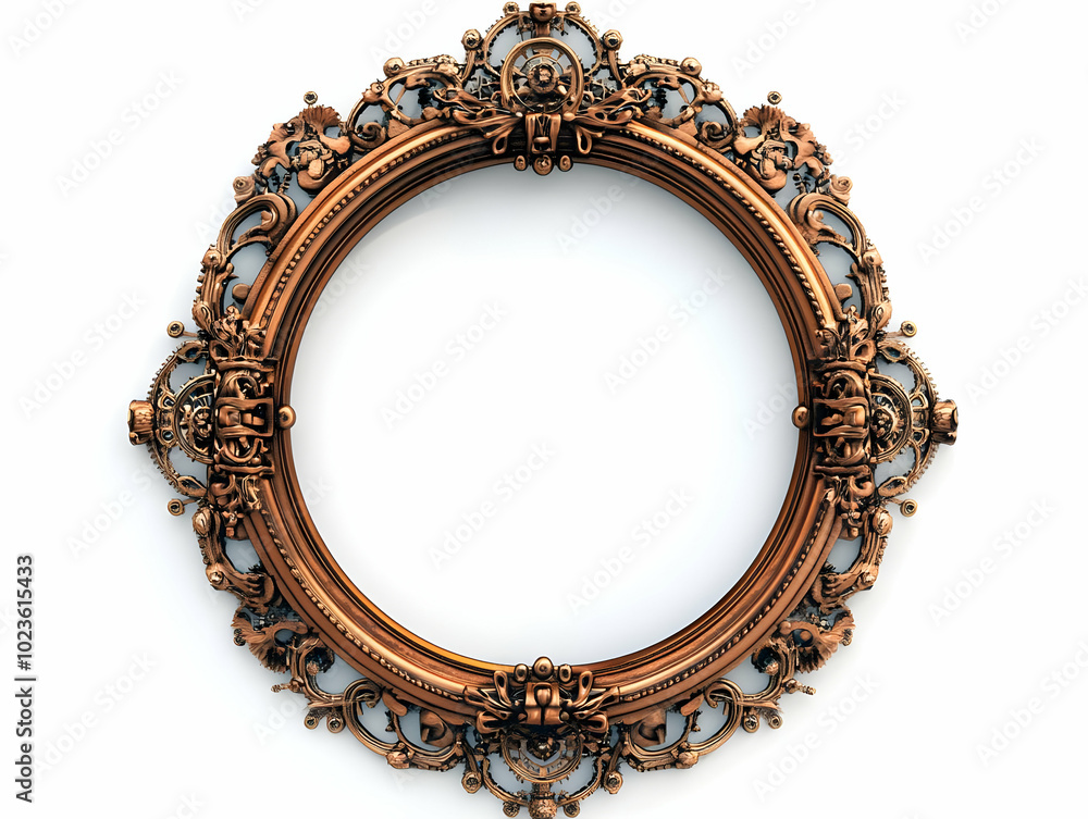 Aufkleber flat steampunk inspired frame with constantly moving cogs and gears - detailed vector illustration o