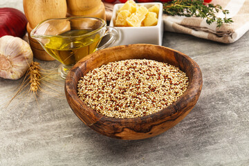 Raw dry quinoa seeds cereal