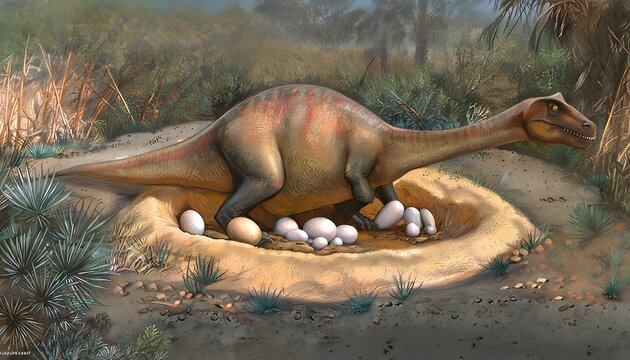 Dinosaur Nesting Site with Maiasaura