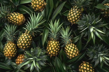 Obraz premium Hawaiian pineapples background