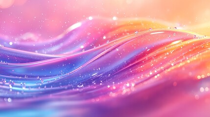 Obraz premium Abstract water texture with iridescent drops on the surface.