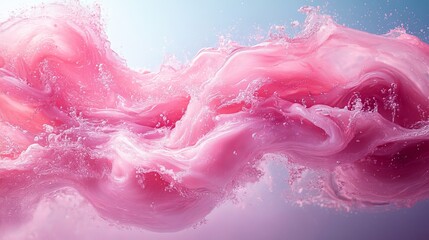 Fototapeta premium Pink matter in abstract style on blue background.