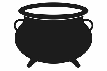 Cauldron silhouette, cauldron vector illustration, Witches black cauldron isolated on vector illustration