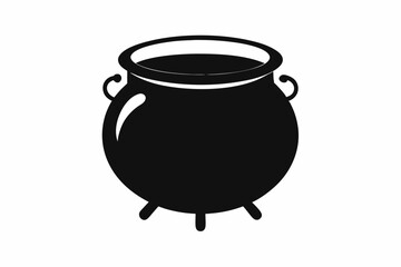 Cauldron silhouette, cauldron vector illustration, Witches black cauldron isolated on vector illustration