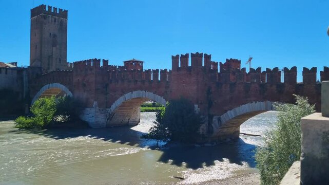 Verona - Italy - Ponte Scaligero and Castelvecchio