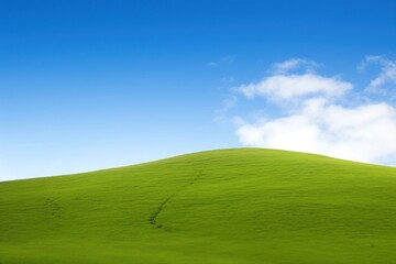 Green hill border green sky grassland.