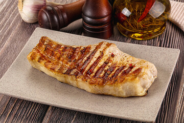 Tasty hot grilled pork loin