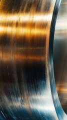 Close-Up of Shiny Rolled Steel Coil