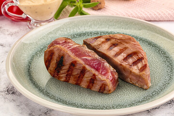 Delicous grilled tuna dish steak