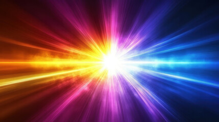 Obraz premium mesmerizing visual of radiant light streaks bursting in vibrant colors, creating dynamic and energetic atmosphere. interplay of hues evokes sense of wonder and excitement