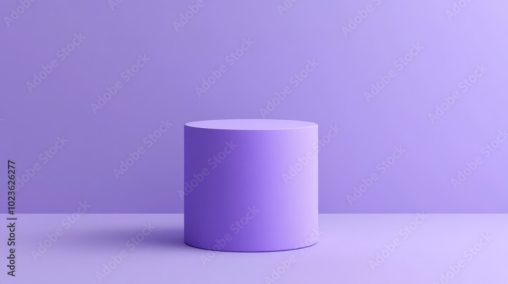 Poster 3d rendering of a minimal purple double cylinder pedestal for product display on a blank background 
