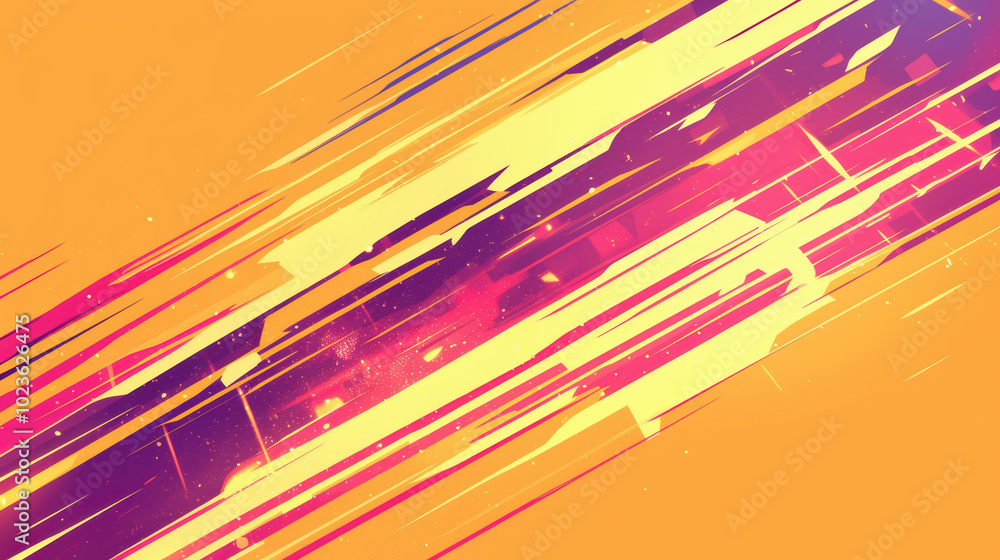Wall mural dynamic composition of overlapping neon speed rays creates vibrant and energetic visual experience. 