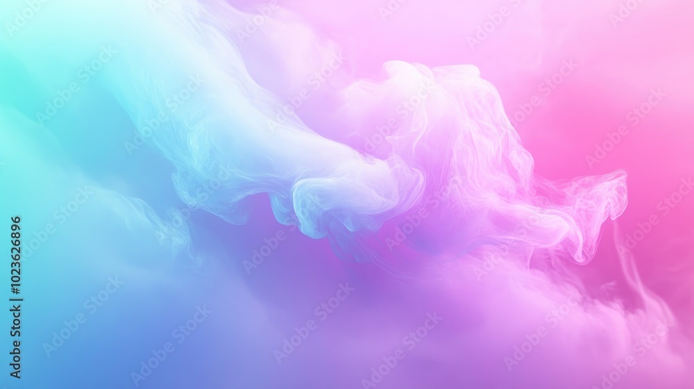 Aufkleber Abstract Vivid Gradient Color Modern Style Airy Wallpaper Background Design Dynamic Light Effect Soft Backdrop Light Blue Teal Green Violet Purple Pink Blurry