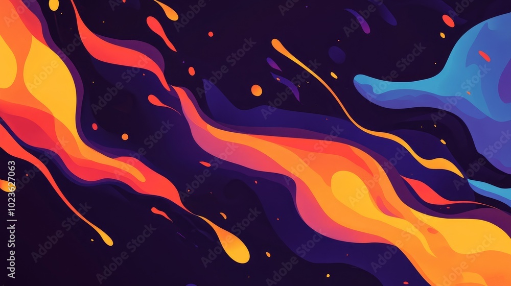 Poster abstract flame wallpaper with ample space colorful background featuring flames on a black surface or