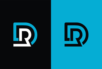 Fototapeta premium DR or RD Letter Initial Logo Design, Vector Template 