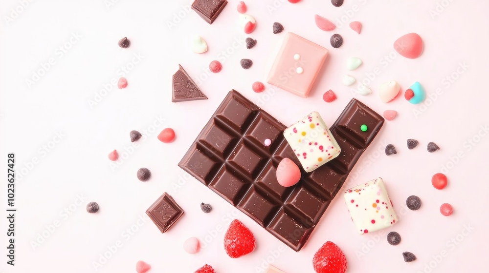 Poster Cocoa and chocolate displayed on a white background